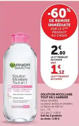 Super U Solution micellaire Tout en 1 GARNIER offre
