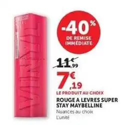 Super U ROUGE A LEVRES SUPER STAY MAYBELLINE offre