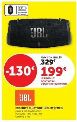 Hyper U ENCEINTE BLUETOOTH JBL XTREME 3 offre