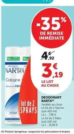 Super U Déodorant Narta offre