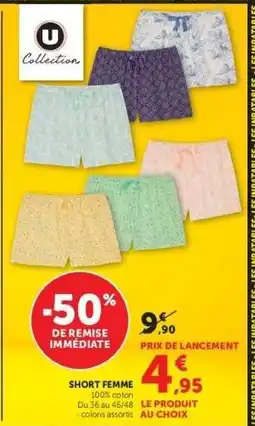Hyper U SHORT FEMME offre