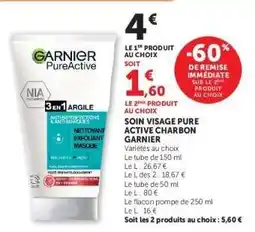 Super U Soin Visage Pure Active Charbon Garnier offre