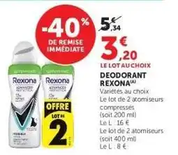 Super U DEODORANT REXONA offre