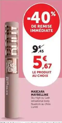 Super U Mascara Maybelline offre