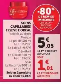 Super U SOINS CAPILLAIRES ELSEVE L'OREAL offre