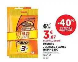 Super U RASOIRS JETABLES 3 LAMES HOMME BIC offre