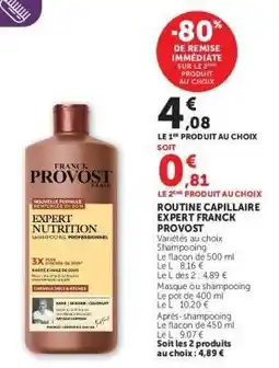 Super U ROUTINE CAPILLAIRE EXPERT FRANCK PROVOST offre