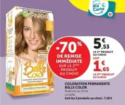 Super U Coloration Permanente Belle Color offre