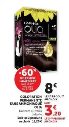 Super U Coloration Permanente Sans Ammoniaque Olia offre