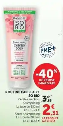 Super U Routine Capillaire So Bio offre