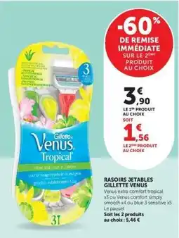 Super U RASOIRS JETABLES GILLETTE VENUS offre