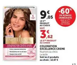 Super U Coloration EXCELLENCE CREME offre