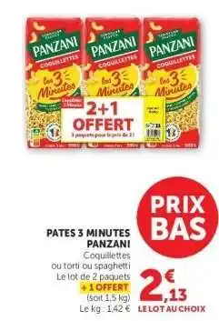 Super U Pâtes 3 Minutes Panzani offre