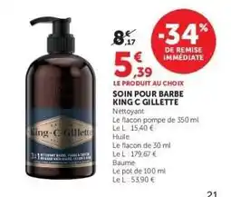 Super U Soin pour barbe King C Gillette offre