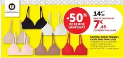 Super U Soutien-gorge triangle paddé sans armatures offre