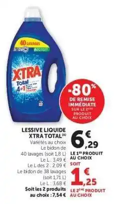 Super U Lessive Liquide Xtra Total offre