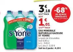Super U Eau Minérale Naturelle Gazeuse St Yorre offre