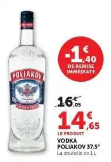 Super U Vodka Poliakov 37,5° offre
