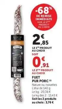 Super U Fuet Pur Porc offre