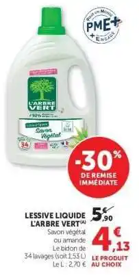 Super U Lessive liquide L'ARBRE VERT offre