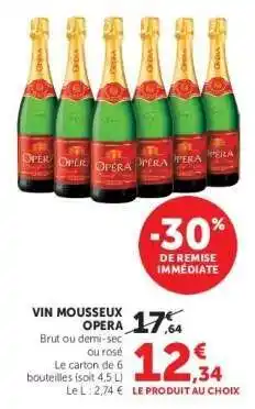 Super U Vin Mousseux Opéra offre