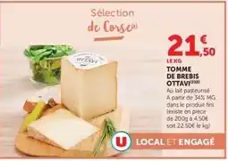 Super U Tomme de Brebis Ottavi offre