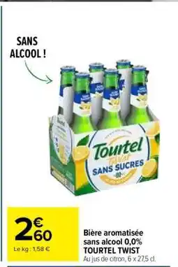 Carrefour Bière aromatisée sans alcool 0,0% TOURTEL TWIST offre