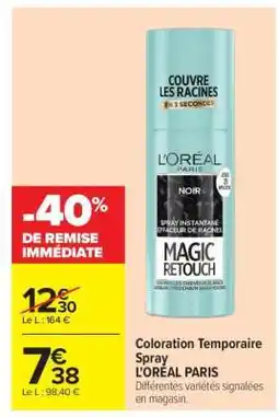 Carrefour Coloration Temporaire Spray L'ORÉAL PARIS offre