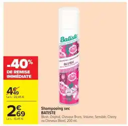 Carrefour Shampooing Sec Batiste offre