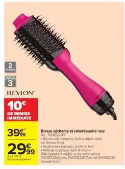 Carrefour Brosse séchante et volumissante rose offre