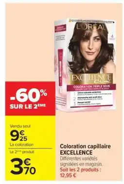 Carrefour Coloration capillaire EXCELLENCE offre