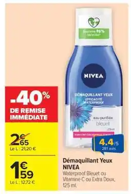 Carrefour Démaquillant Yeux NIVEA offre