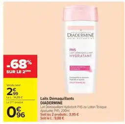 Carrefour Laits Démaquillants DIADERMINE offre