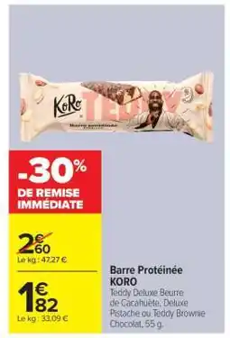 Carrefour Barre protéinée KORO offre