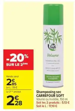 Carrefour Shampooing sec CARREFOUR SOFT offre