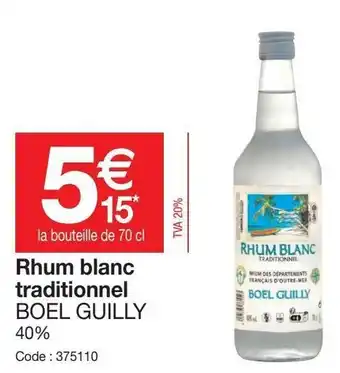 Promocash Rhum Blanc Traditionnel offre