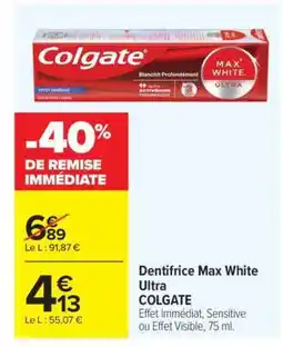 Carrefour Dentifrice Max White Ultra 'Colgate' offre