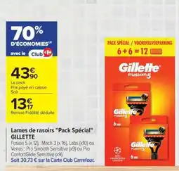 Carrefour Lames de rasoirs Pack Spécial GILLETTE offre