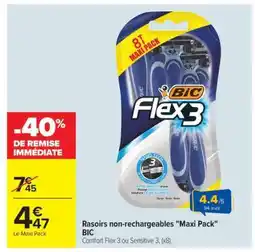 Carrefour Rasoirs non-rechargeables Maxi Pack BIC offre