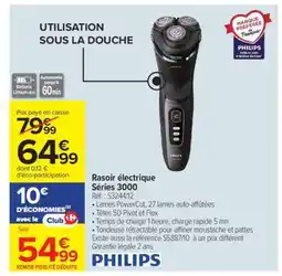 Carrefour Rasoir électrique Séries 3000 offre