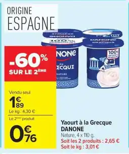 Carrefour Market Yaourt à la grecque DANONE offre
