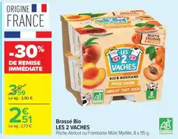 Carrefour Market Brassé bio LES 2 VACHES offre
