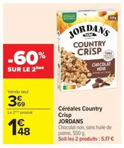 Carrefour Market Céréales Country Crisp JORDANS offre