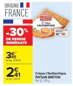 Carrefour Market Crêpes L'authentique Paysan Breton offre