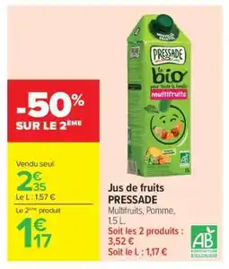 Carrefour Market Jus de fruits PRESSADE offre