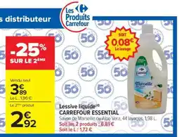 Carrefour Market Lessive liquide CARREFOUR ESSENTIAL offre
