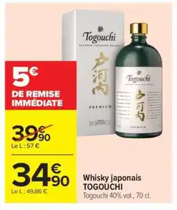 Carrefour Market Whisky japonais TOGOUCHI offre