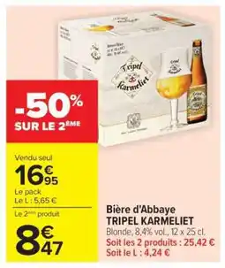 Carrefour Market Bière d'Abbaye TRIPEL KARMELIET offre