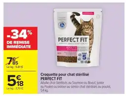 Carrefour Market Croquette pour chat stérilisé PERFECT FIT offre