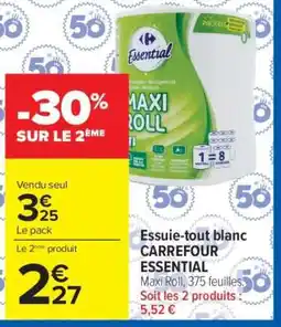 Carrefour Market Essuie-tout blanc CARREFOUR ESSENTIAL offre